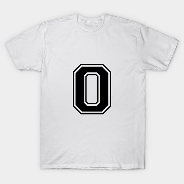 Initial Letter O - Varsity Style Design - Black text T-Shirt by Hotshots